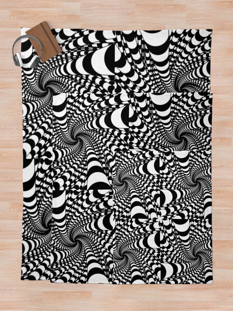 Alternate view of black and white illusion Throw Blanket