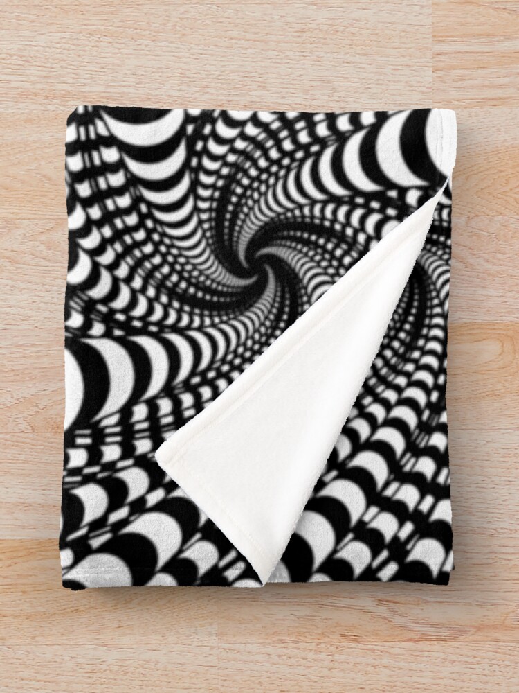 Alternate view of black and white illusion Throw Blanket