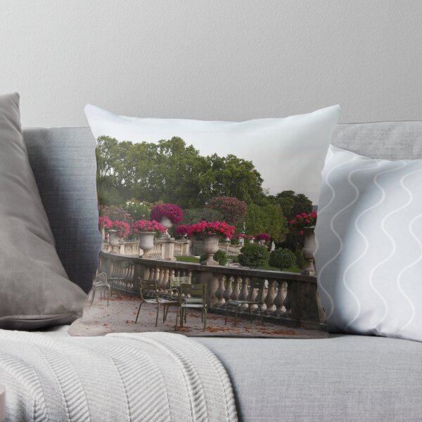 Jardin du Luxembourg, Paris flowers Throw Pillow
