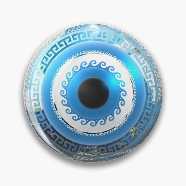 Item preview, Mati Evil Eye Clouds and Waves Greek Key designed and sold by Yiorgos Designs.