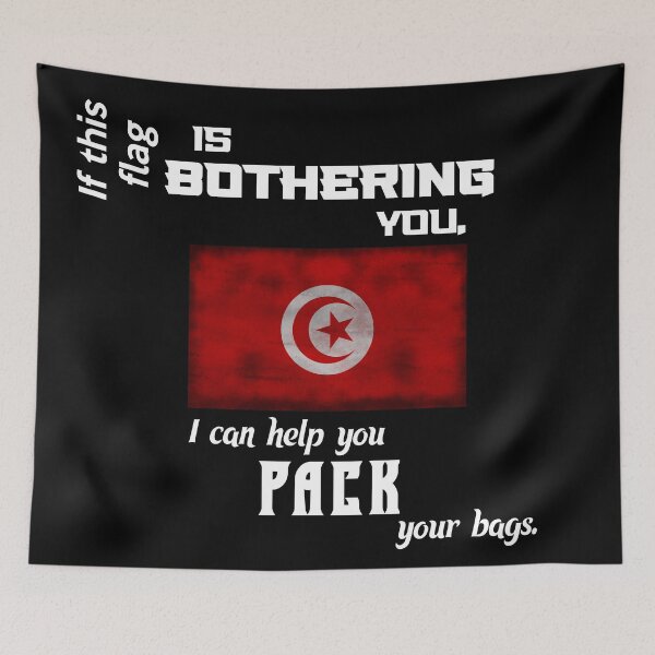 Artikelvorschau, Tunesische Flagge - packen Sie Ihre Koffer entworfen und verkauft von 2Girls1Shirt.