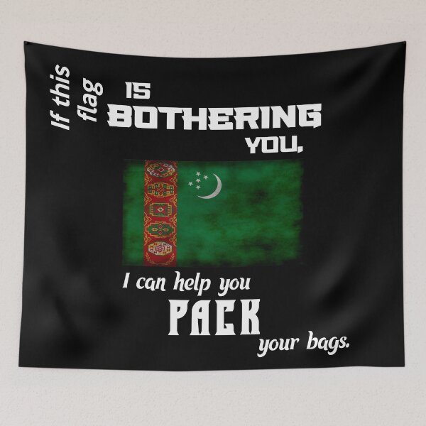 Item preview, Turkmen flag - pack your bags designed and sold by 2Girls1Shirt.