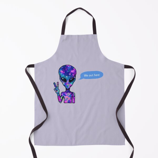 Item preview, We out here galaxy alien holding peace signs - purple designed and sold by MNCO.