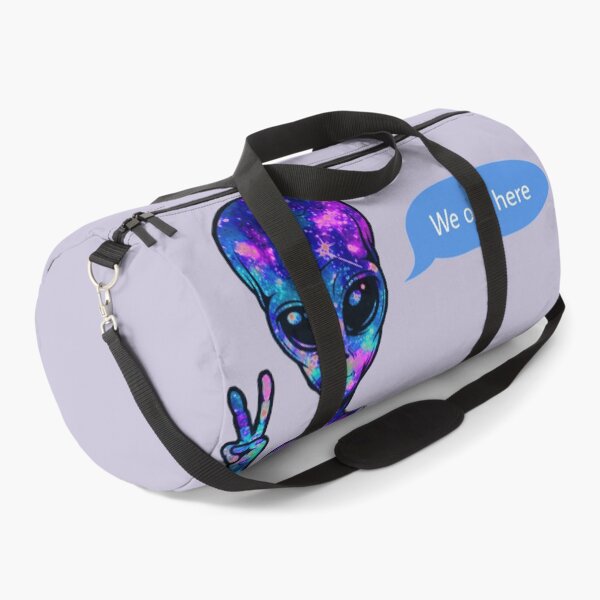 Item preview, We out here galaxy alien holding peace signs - purple designed and sold by MNCO.
