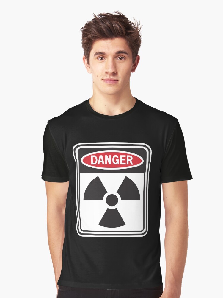 Black or White S - 2XL RADIATION SYMBOL FUNNY T-SHIRT Red