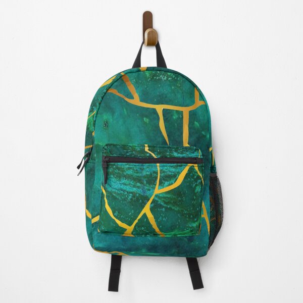Item preview, Japanese Kintsugi Abstract Art: Jade & Emerald Green Gold Wabi-Sabi designed and sold by Art-PraveenRai.