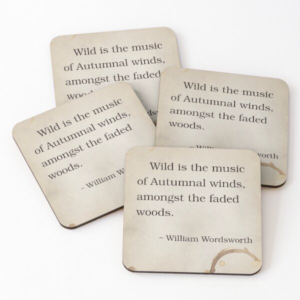 Item preview, William Wordsworth Autumn Fall Forest Woods Poetry Quote Saying designed and sold by OnHeathAndMoor.
