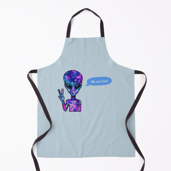 Item preview, We out here galaxy alien holding peace signs - blue designed and sold by MNCO.