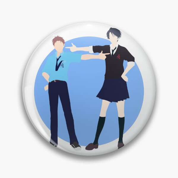 Item preview, Kashima and Hori - Gekkan shoujo Nozaki-kun - minimalist anime print  designed and sold by AnimeDesignX.