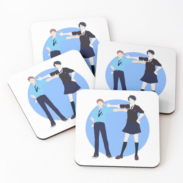Item preview, Kashima and Hori - Gekkan shoujo Nozaki-kun - minimalist anime print  designed and sold by AnimeDesignX.