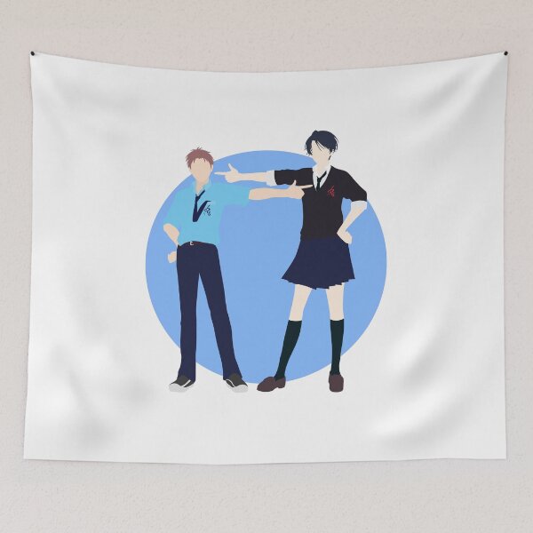 Item preview, Kashima and Hori - Gekkan shoujo Nozaki-kun - minimalist anime print  designed and sold by AnimeDesignX.
