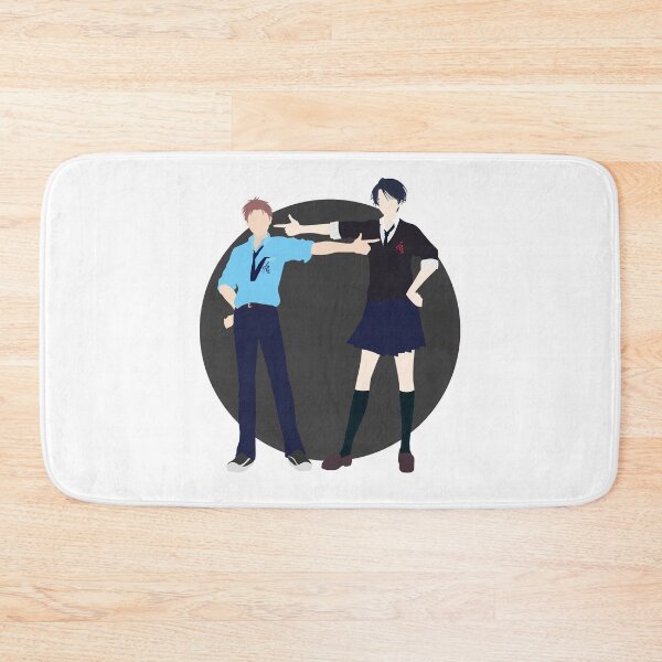 Item preview, Kashima and Hori - Gekkan shoujo Nozaki-kun - minimalist anime print - dark version  designed and sold by AnimeDesignX.