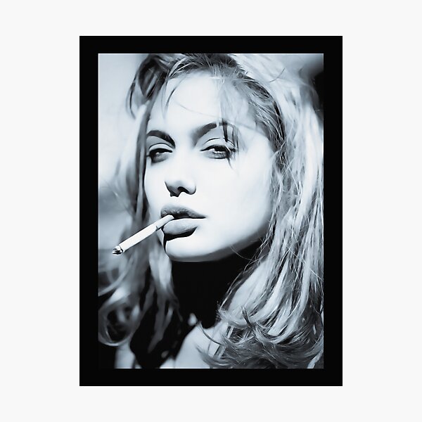 Angelina Jolie - Rough - Silver Print Classic T-Shirt Photographic Print
