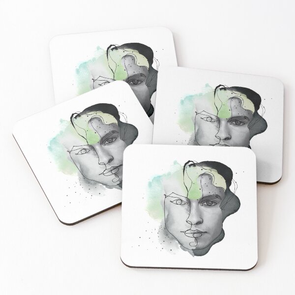 Item preview, male portrait, illustration with watercolors designed and sold by TrueType.
