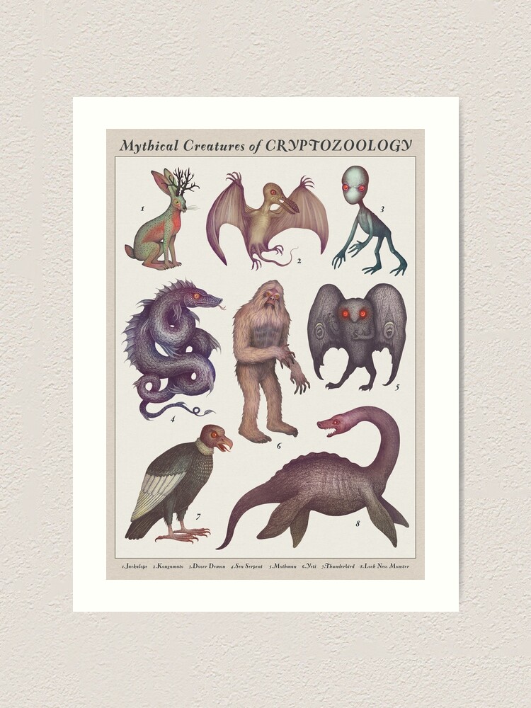  Mythical Creatures of Cryptozoology Art  Print by 