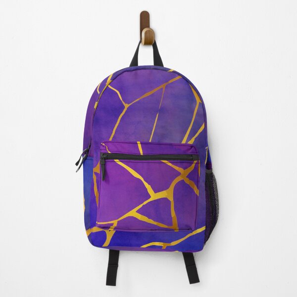 Item preview, Japanese Kintsugi Abstract Art: Royal Purple & Gold Wabi-Sabi Pattern designed and sold by Art-PraveenRai.