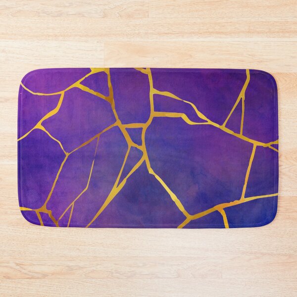 Item preview, Japanese Kintsugi Abstract Art: Royal Purple & Gold Wabi-Sabi Pattern designed and sold by Art-PraveenRai.
