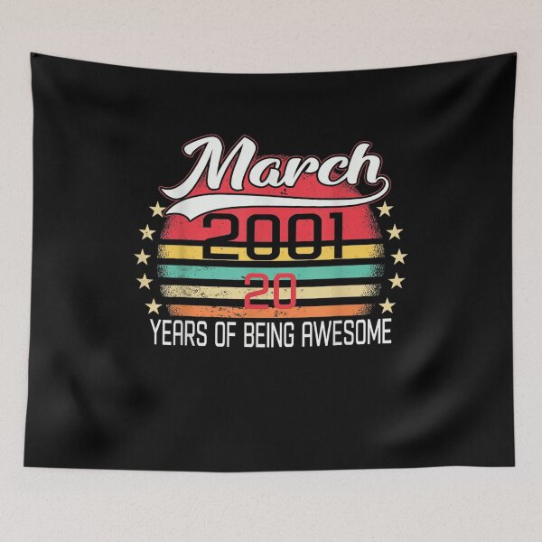 Item preview, Vintage March 2001 20th Birthday Retro 20 Years Old  designed and sold by mylahKristian.