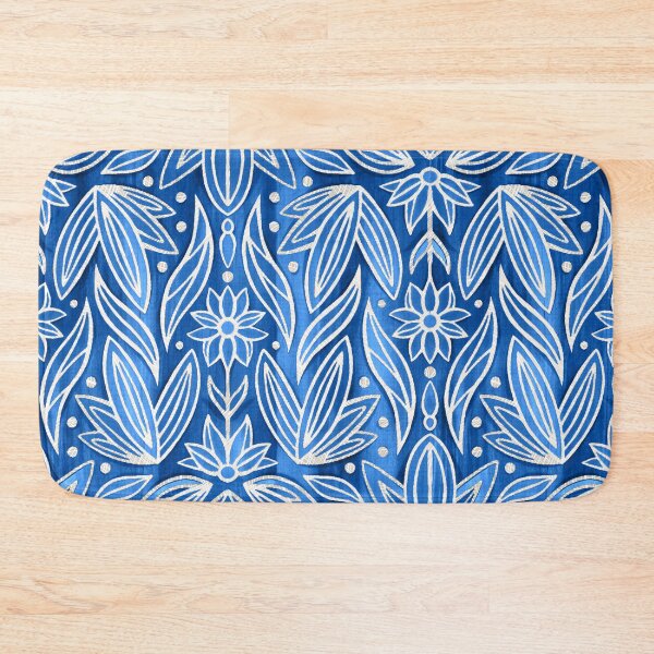 Item preview, Rococo Silver Enamel Art Deco on Blue designed and sold by TigaTiga.