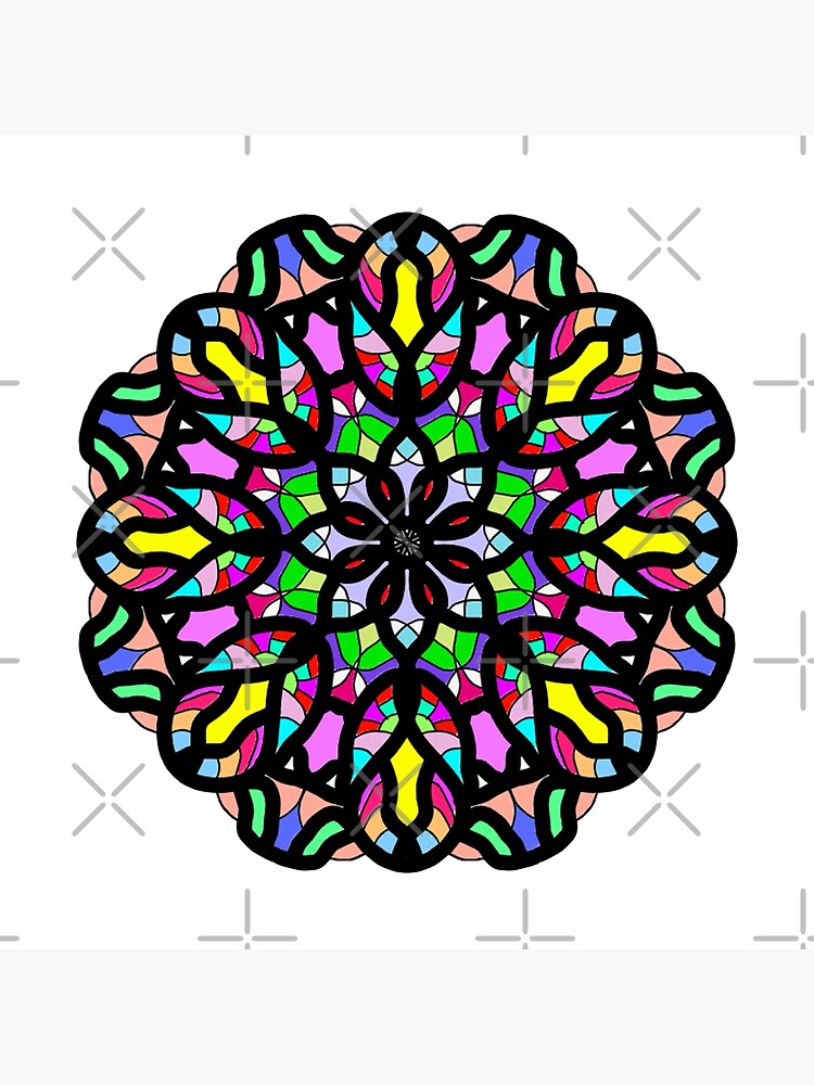 Discover Colorful Mandala Multicolor Pattern Premium Matte Vertical Poster