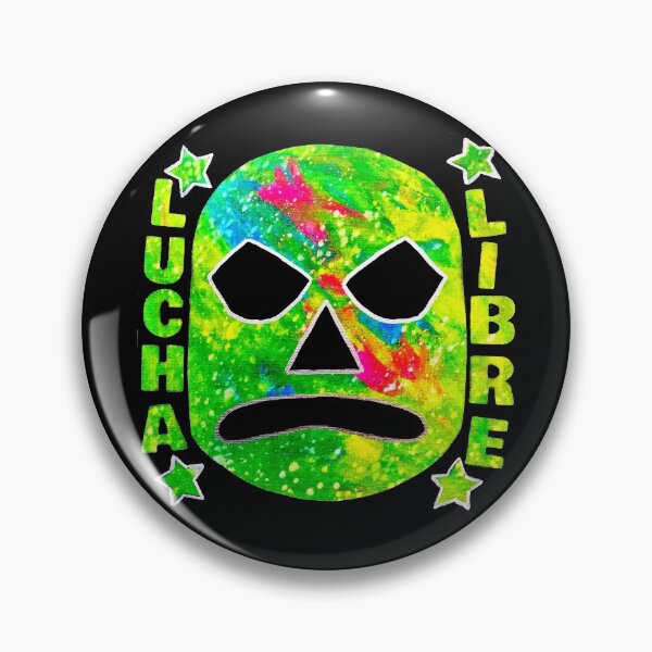 Item preview, Lucha Libre Star (Lime) - original acrylic and spray paint work on 10x10" canvas designed and sold by PixelPalmer.