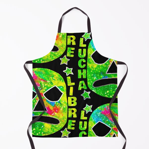 Item preview, Lucha Libre Star (Lime) - original acrylic and spray paint work on 10x10" canvas designed and sold by PixelPalmer.