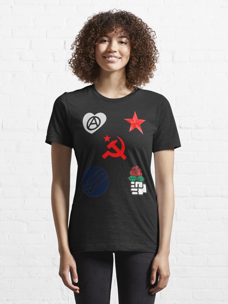 Linke Symbole Sticker Pack - Sozialistische Rose, Roter Stern, Anarchist  'A', Drei Pfeile, Antifa, Hammer und Sichel | Tuch