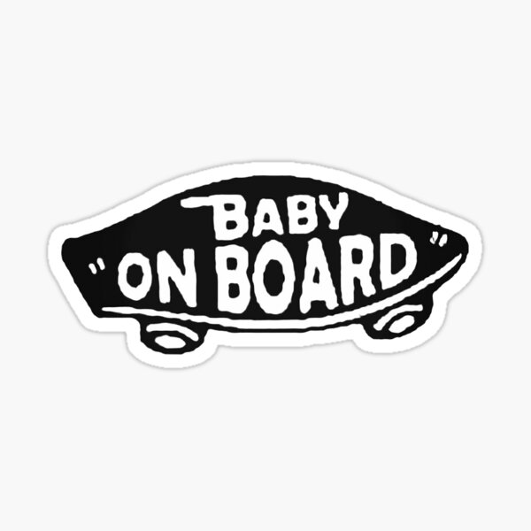 baby on board skateboard art Sticker