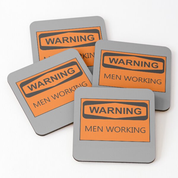 Item preview, warning, men working designed and sold by lemieux20066.