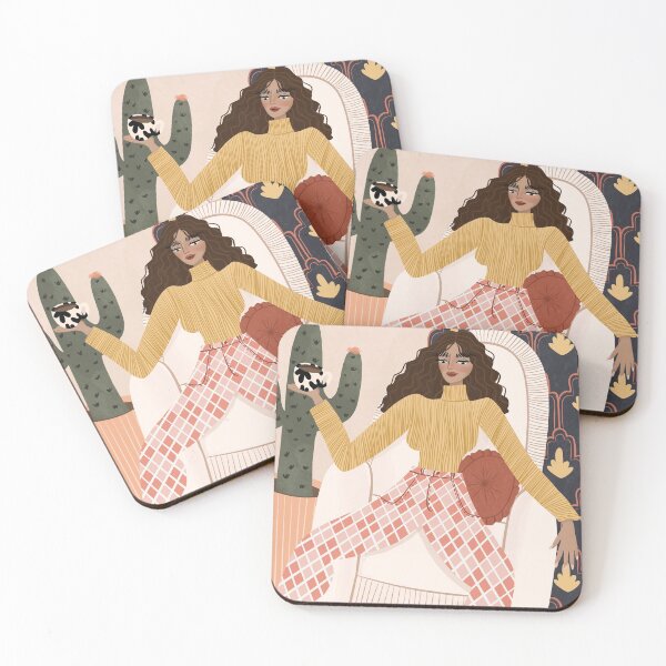 Item preview, Fashion lady drinking her coffee designed and sold by Roosheuvelman.