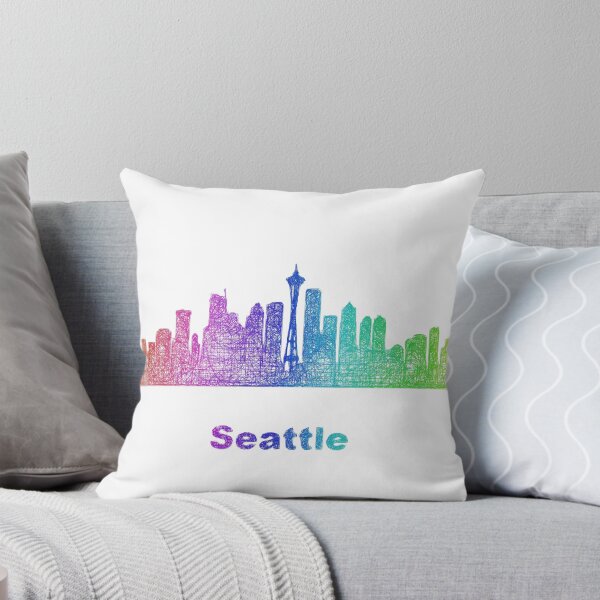 Artikelvorschau, Regenbogen Seattle Skyline entworfen und verkauft von davidzydd.
