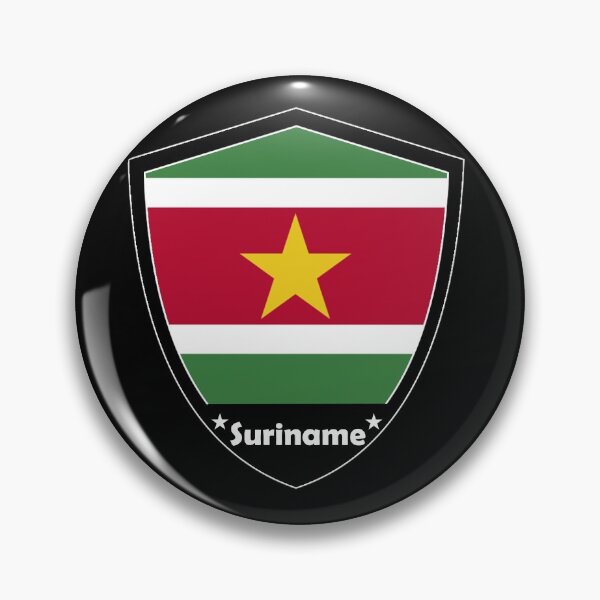 Item preview, Suriname Flag Badge designed and sold by Gina-Driada.