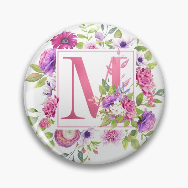 Item preview, Pink Floral Monogram - M designed and sold by Amanda-Lakey.
