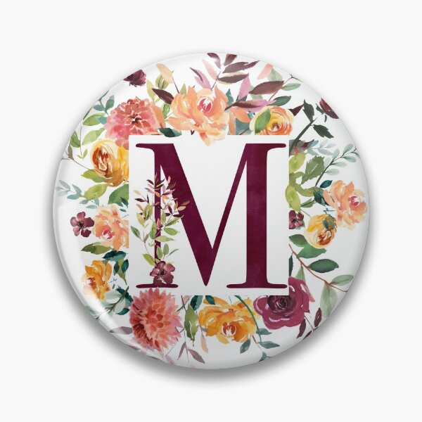 Artikelvorschau, Blumenmonogramm - M. entworfen und verkauft von Amanda-Lakey.