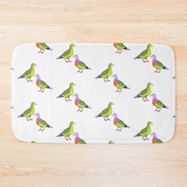Item preview, A pair of pink-necked green pigeons, birds of southeast Asia, Rainbow pigeon. designed and sold by Naty Design Prague.