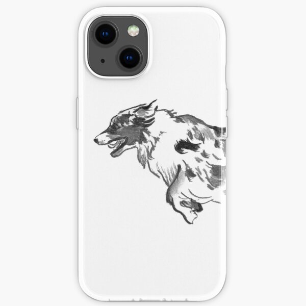 Australian Shepherd Drawing iPhone Soft Case