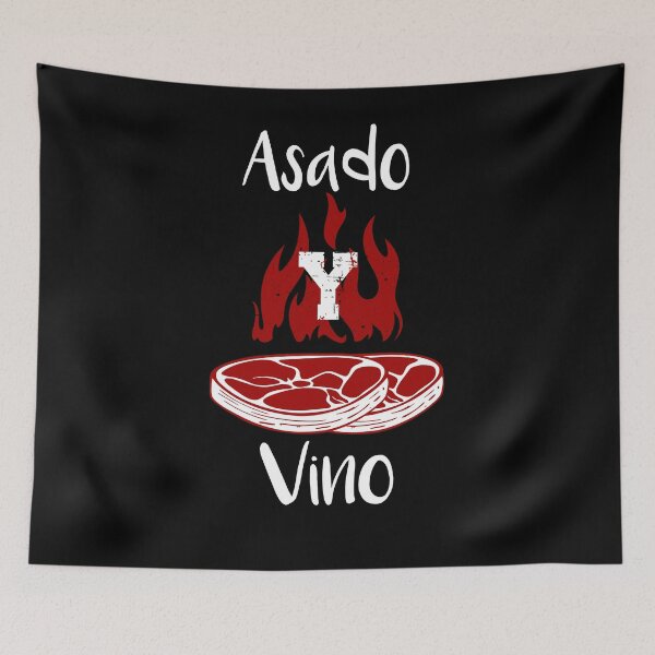 Item preview, Asado y Vino T-shirt - Funny BBQ Beef and Wine T-Shirt Essential T-Shirt designed and sold by piskwi.