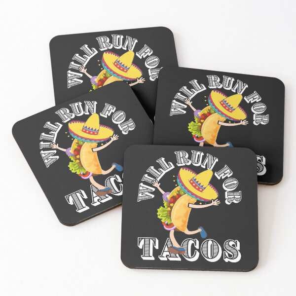 Item preview, WILL RUN FOR TACOS, FUNNY TACOS, KEEP FIT TACOS, designed and sold by R B Chrystal.