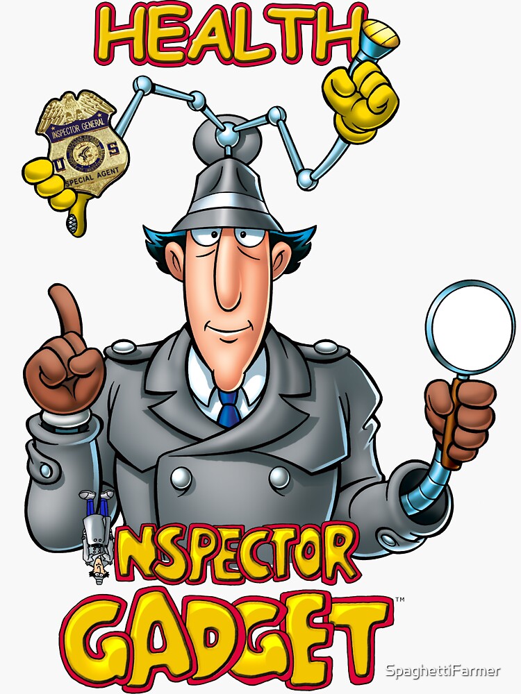 "Health Inspector Gadget" Sticker by SpaghettiFarmer | Redbubble