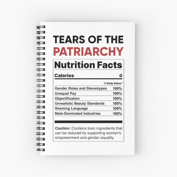 Tears of The Patriarchy Nutrition Facts Feminist Gift Spiral Notebook