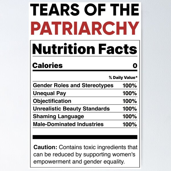Artikel-Vorschau von Tränen des Patriarchats Nährwertangaben Feministisches Geschenk, designt und verkauft von BSPDesign.