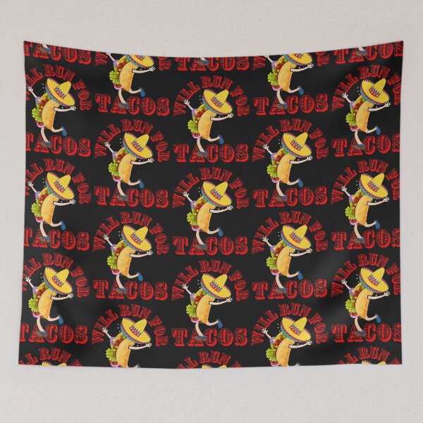 Item preview, WILL RUN FOR TACOS, FUNNY TACOS, KEEP FIT TACOS, designed and sold by R B Chrystal.