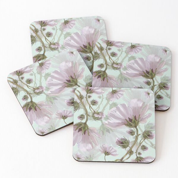 Item preview, floral drawing in cold tones designed and sold by cemreyigitsahin.