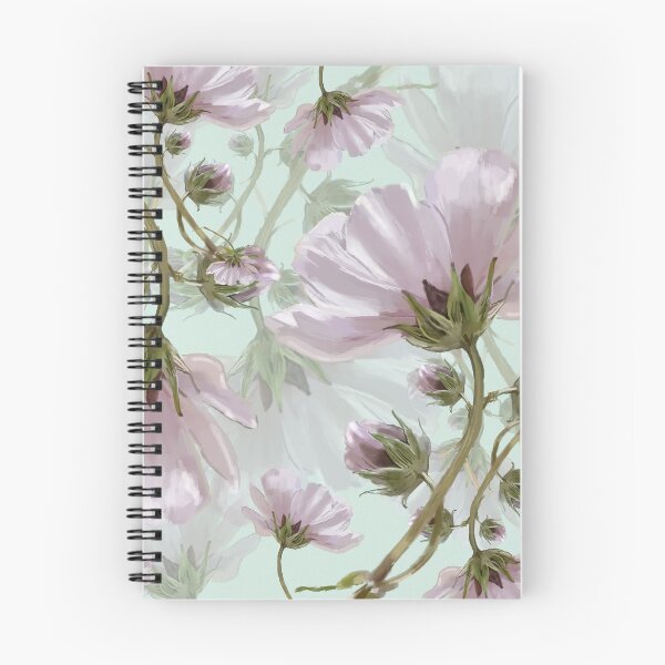 Item preview, floral drawing in cold tones designed and sold by cemreyigitsahin.
