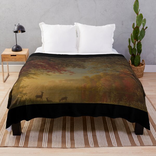Item preview, Indian Sunset Deer by a Lake - Albert Bierstadt designed and sold by 2Girls1Shirt.
