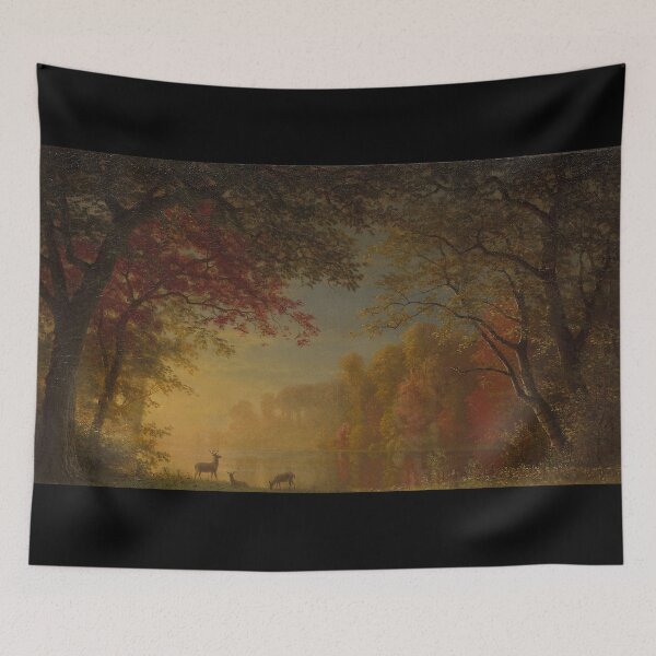Item preview, Indian Sunset Deer by a Lake - Albert Bierstadt designed and sold by 2Girls1Shirt.