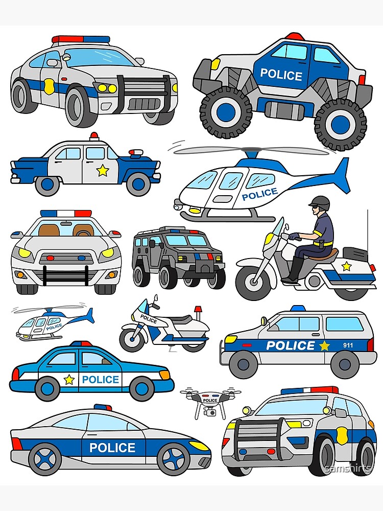 Realistic police car sketch template Royalty Free Vector