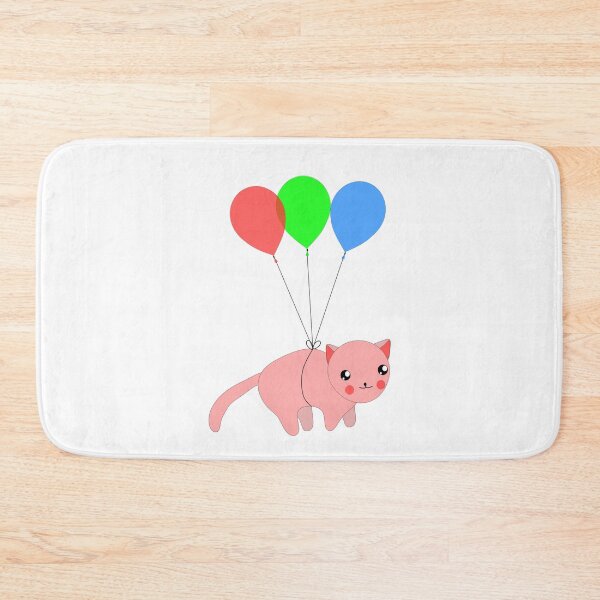 Item preview, Cute happy birthday flying cat with balloons designed and sold by Graciouss.