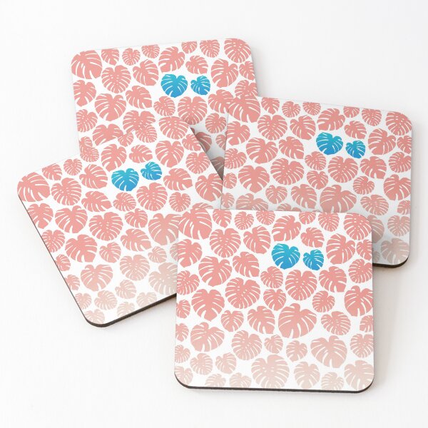 Item preview, Monstera - Coral and Blue designed and sold by LAEC-Shop.