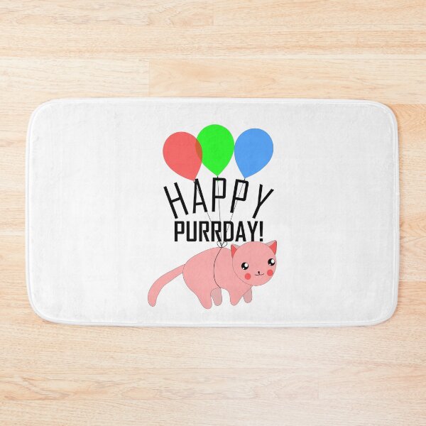 Item preview, Cute happy birthday flying cat balloons designed and sold by Graciouss.